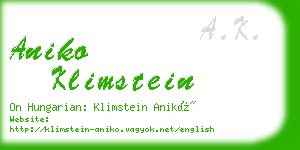 aniko klimstein business card